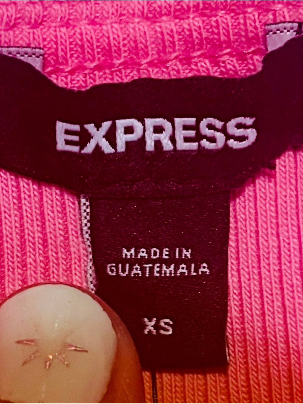 Express Hot Pink Ribbed Button-Front Tank - Picture 6 of 6